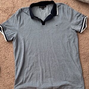 Michael Kors Men's Gray Polo with Navy Accents
